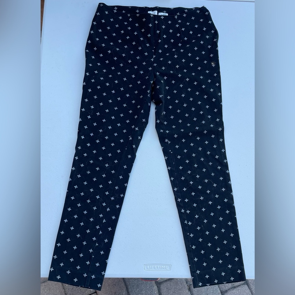 a new day Black Pants with White Pattern